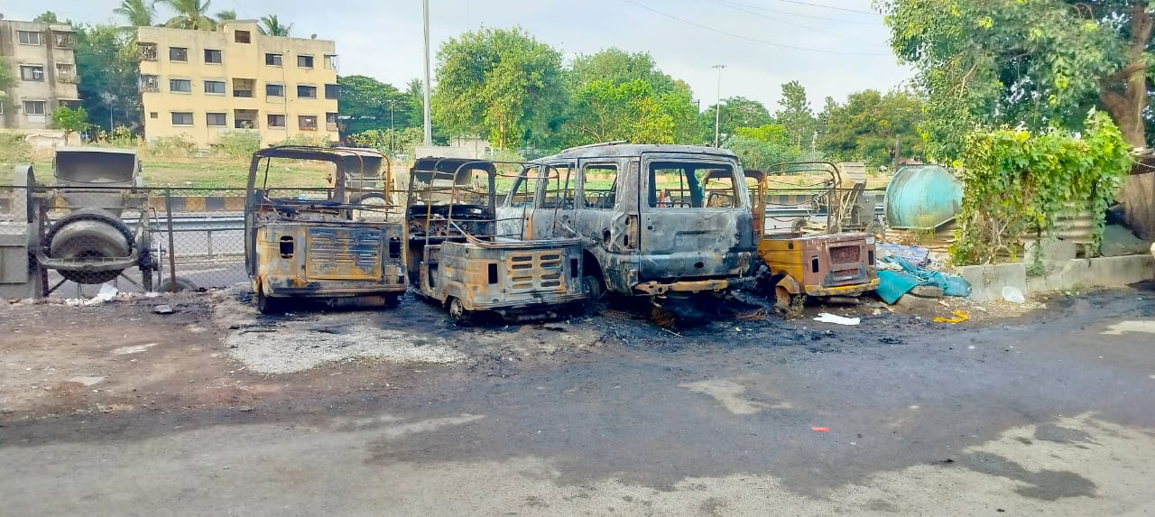 Pimpri Chinchwad: Vehicles Reduced To Ashes In Nigdi Fire, Police Probe Cause