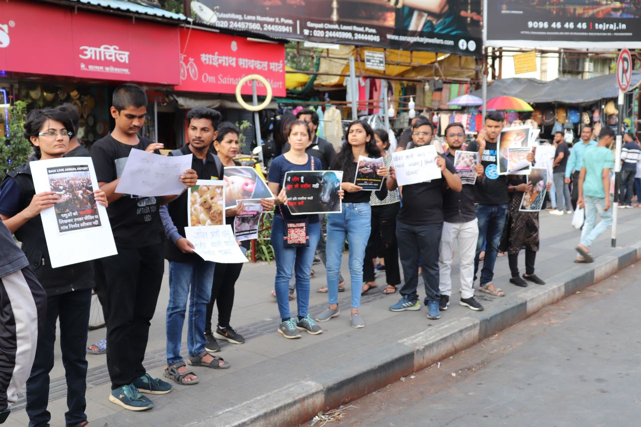 Animal Rights Activists Protest In Pune Against Proposed "Live Animal Import/Export Bill 2023"