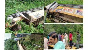 Pune_ Bus Overturns Near Girawali, No Casualties Reported