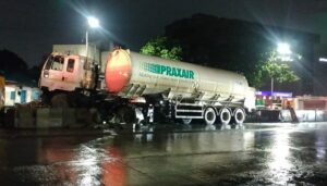 Tanker Carrying Liquid Oxygen Crashes Into Road Divider