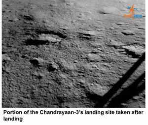 Chandrayaan-3 Lunar Mission Unveils Striking Post-Landing Image