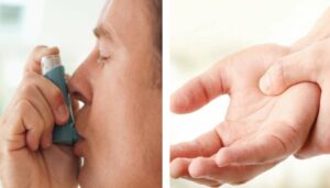 Asthma Inhaler and Hand tramor