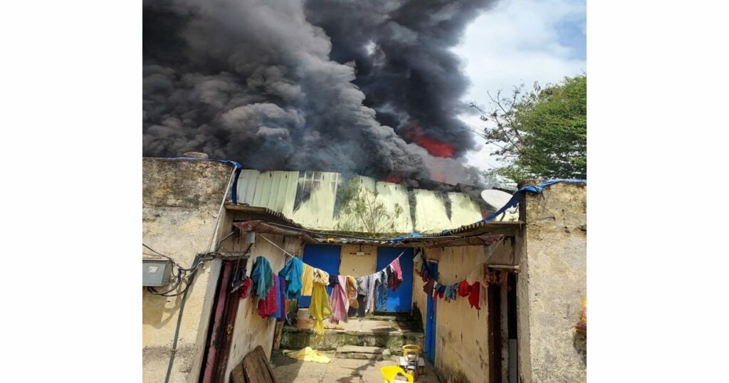 Fire Reported At A Factory On Dhayari-Nanded City Road