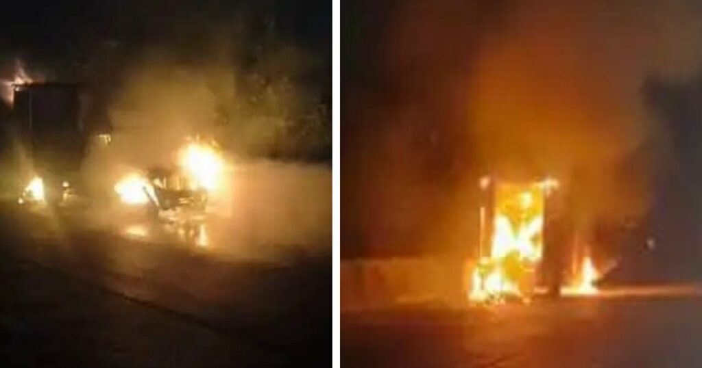 Vehicle Carrying Courier Material Catches Fire On Pune-Mumbai Expressway,