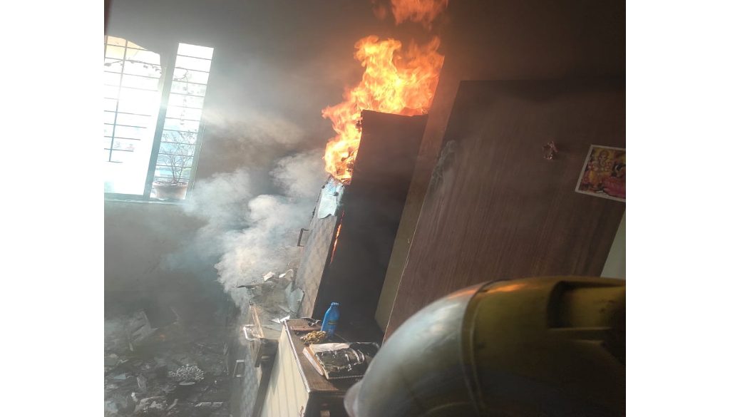 Fire Brigade Team Rescues Dog Trapped In House Fire
