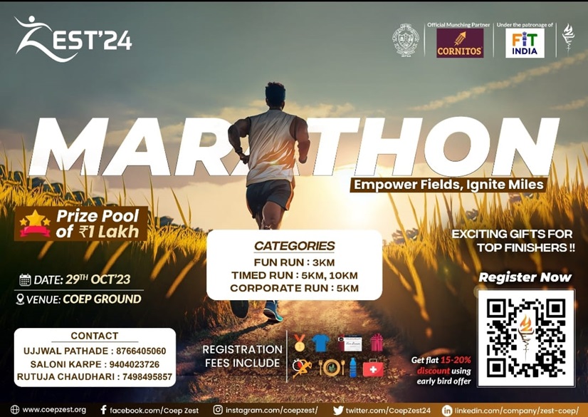 Empower Fields, Ignite Miles COEP Tech's ZEST'24 Marathon Unites Urban