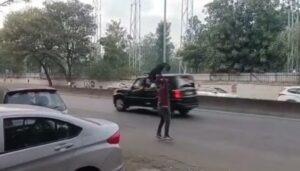 _Black Flag Display to Deputy Chief Minister's Convoy