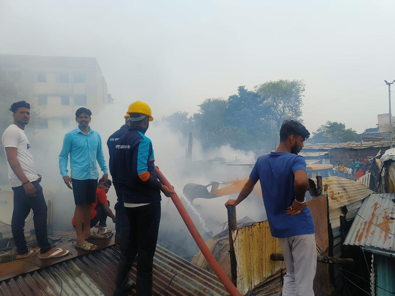 Pune: Extensive Damage as Firefighters Fight for Hours to Control Blaze at Nigdi Scrap Shop; No Casualties Reported