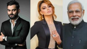 Urvashi Rautela Virat Kohli and Narendra Modi