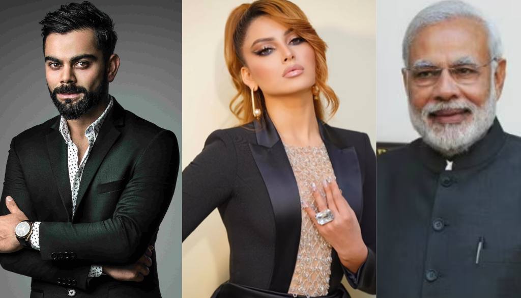 Urvashi Rautela Virat Kohli and Narendra Modi