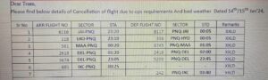 Six Indigo flight are cancelled Pune