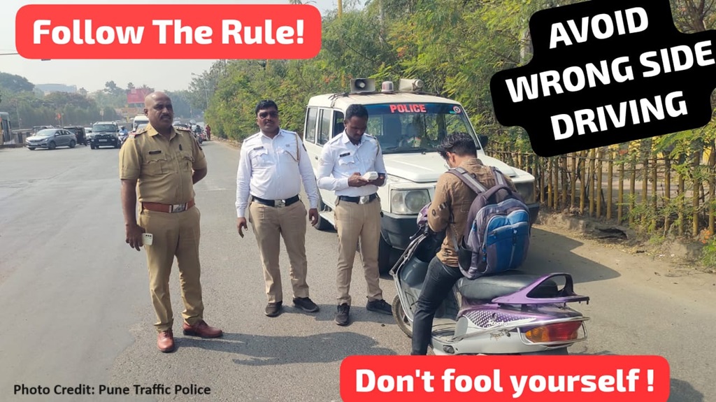 wrong side driving in Pune