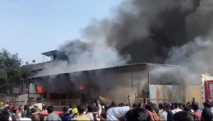 Fire Breaks Out in Warehouse in Triveninagar