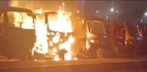 Pune Fire Damages 3 Autorickshaws in Nigdi