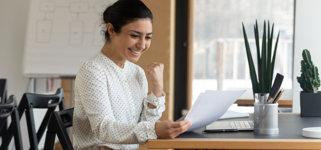 Girl at work office