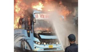 Luxury Bus Catches Fire