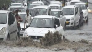 Heavy Rain Causes Traffic Jams And Flooding