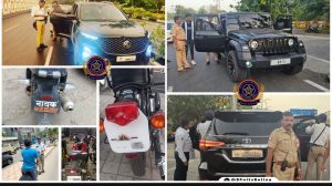 PCMC Pimpri-Chinchwad Police Takes Action Against Balck filming Cars, Tinted Glass, Bullet Silencors