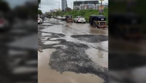 Service Road from Bhujbal Chowk to Bhumkar Chowk in Wakad