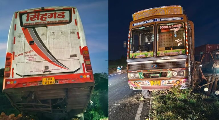 Private Bus Accident on Pune-Solapur Highway, 13 Passengers Injured ...