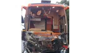 Private Bus and Tempo Crash Injures 23 Passengers