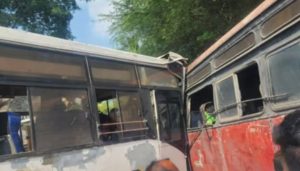 ST Bus Collision on Pune-Solapur Highway