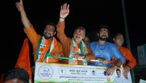 Amol Kolhe Leads Roadshow for Rahul Kalate in Chinchwad