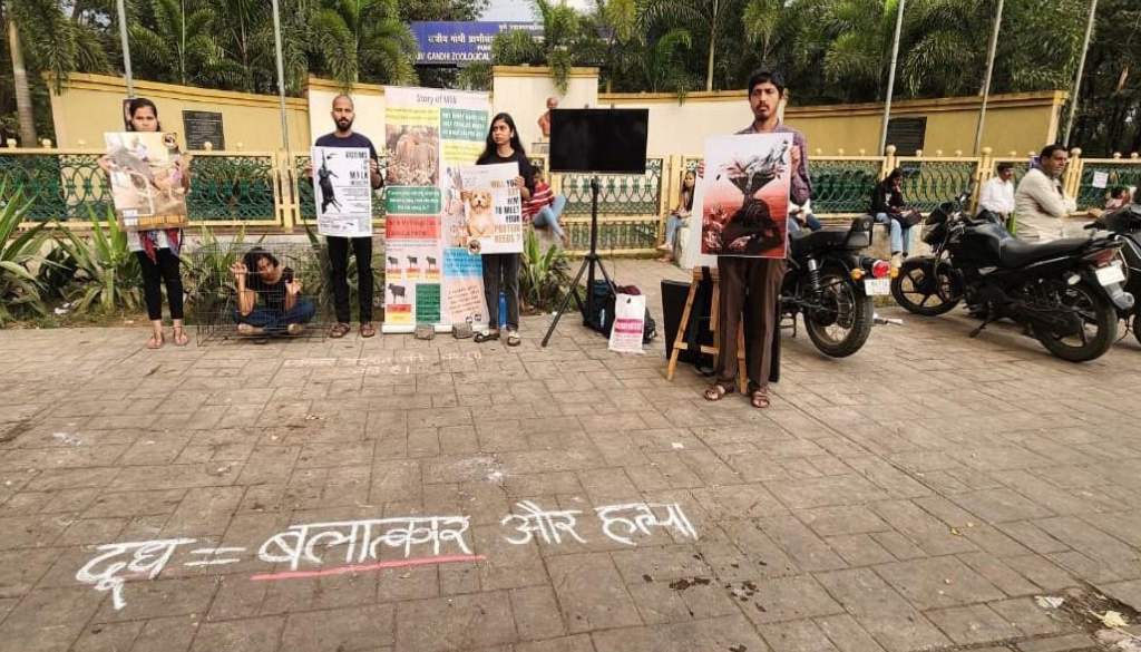 Activists Protest Animal Captivity and Exploitation Outside Katraj Zoo