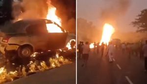 Chemical-Laden Tanker Catches Fire