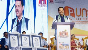 Fadnavis at Pune book festival