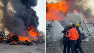 Massive Fire Erupts in Kiwale