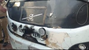 Shiv Sena UBT Blackens Karnataka ST Bus