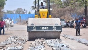 Pune Police Crushes 1,768 Modified Bullet Silencers in Crackdown on Noise Pollution