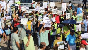 River front protest