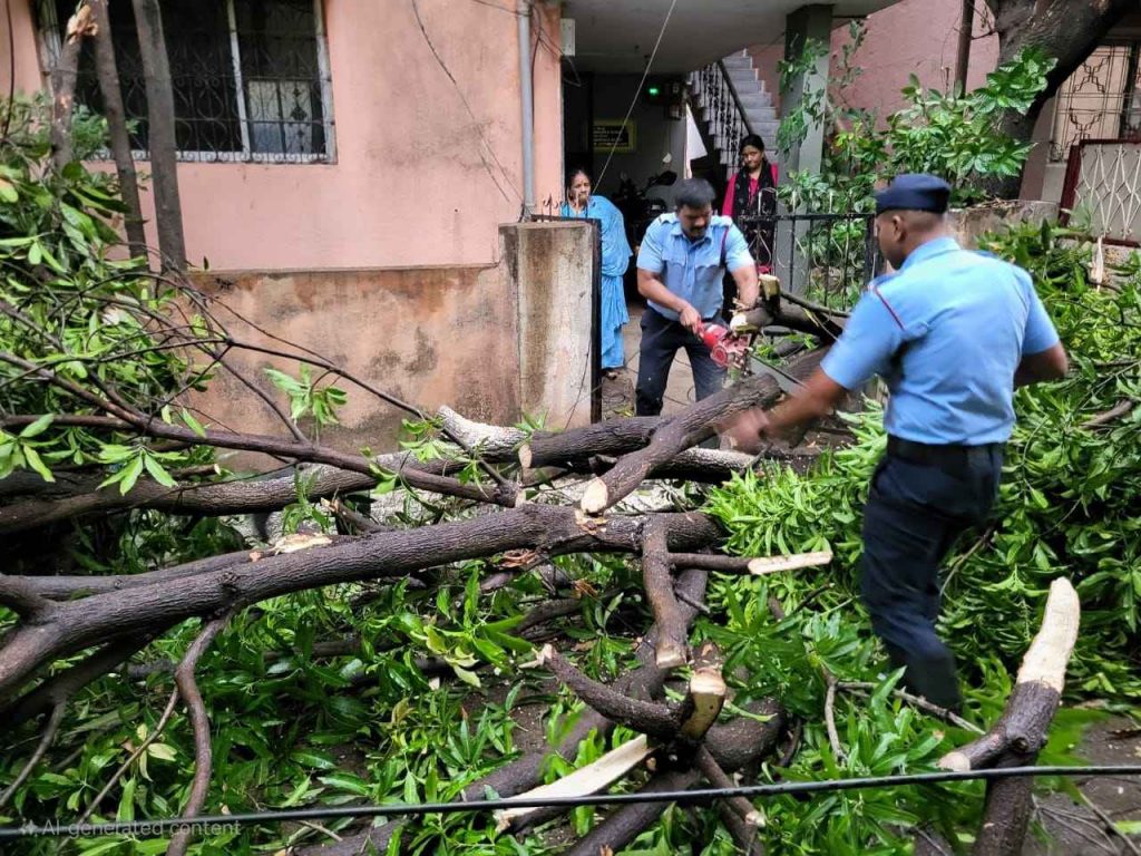 Rains Uproot Trees Across Pune and Pimpri