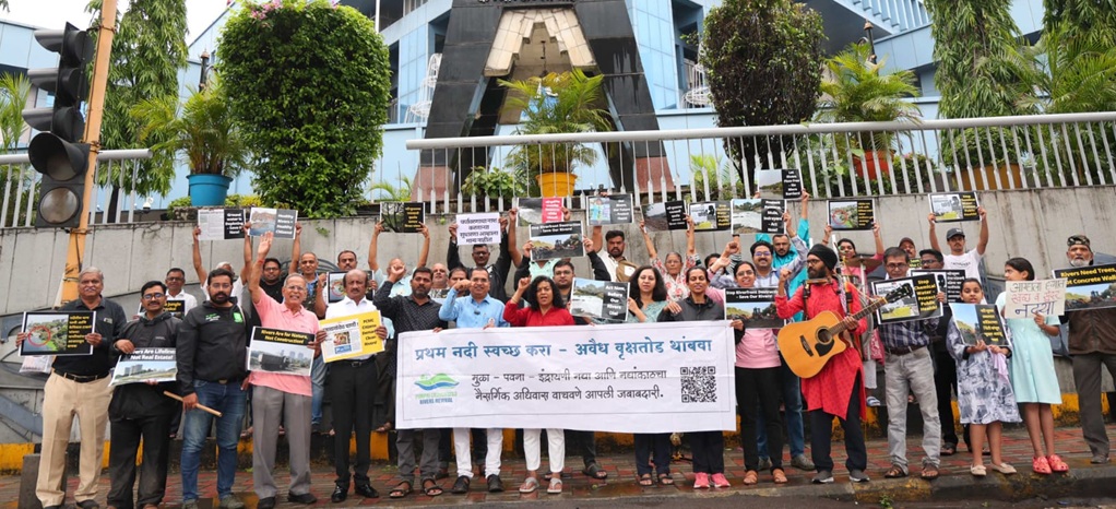 riverfront protest opposite pcmc