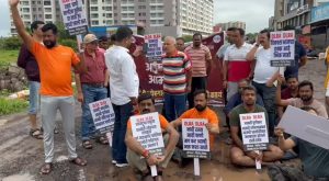 Dhanori-Lohgaon Residents Protest Again Over Crumbling Roads