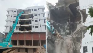 PMRDA Demolishes Illegal 6-Storey Building near Hinjawadi