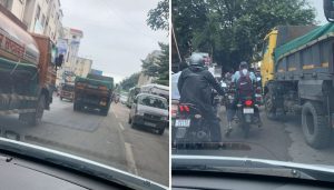 Heavy Vehicle Chaos Between Dhayari Phata and Raikar Mala