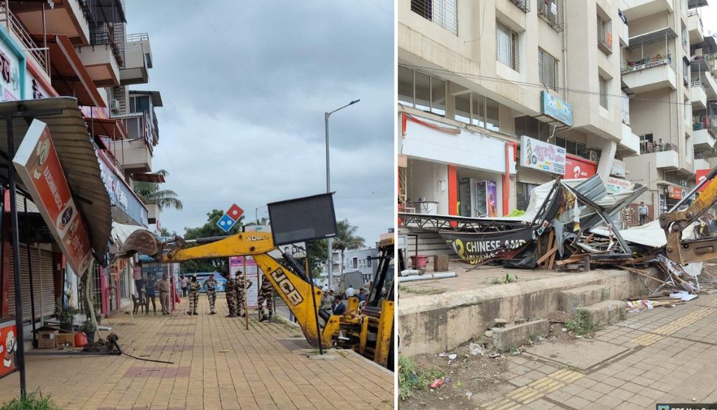 PCMC Demolishes 12 Unauthorized Structures in Chikhali, Talawade, and Rupee Nagar