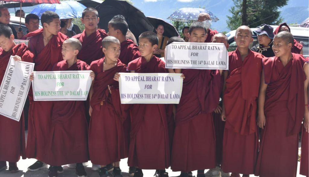 Tawang Residents Hold Peace March Urging Bharat Ratna for His Holiness the 14th Dalai Lama