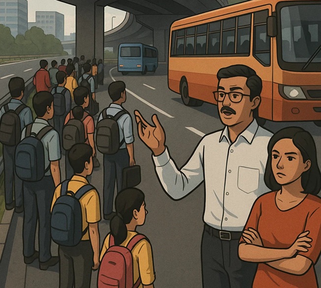 Waiting for bus
