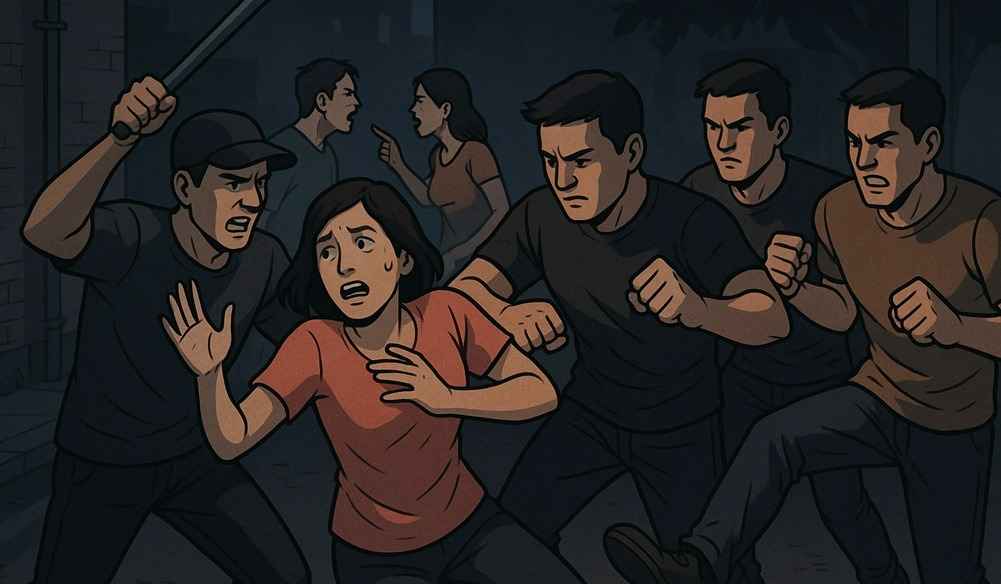 Woman Tries to Mediate Fight
