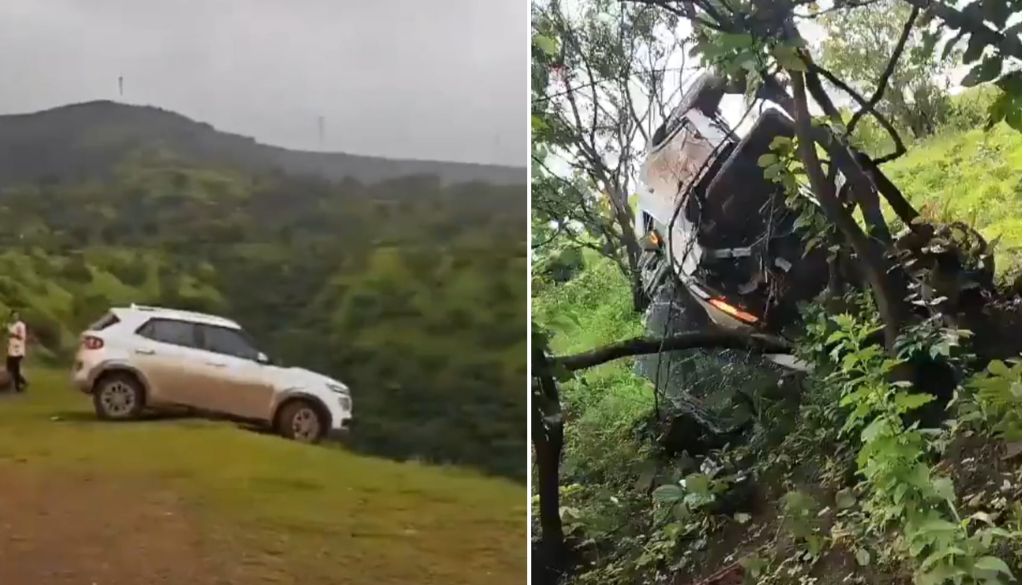 Youth Injured as Car Falls Into Ravine Near Famous Reverse Waterfall in Satara
