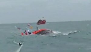 Boat Capsizes Off Coast, Rescue Operations in Full Swing