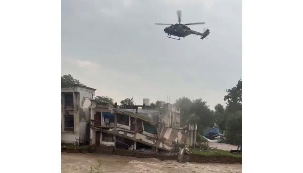 Building Collapses Moments After Army Helicopter Rescues 22 CRPF Jawans