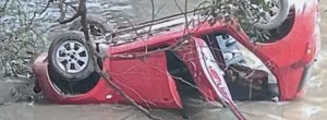 Car Falls Into Stream on Sinhagad Road