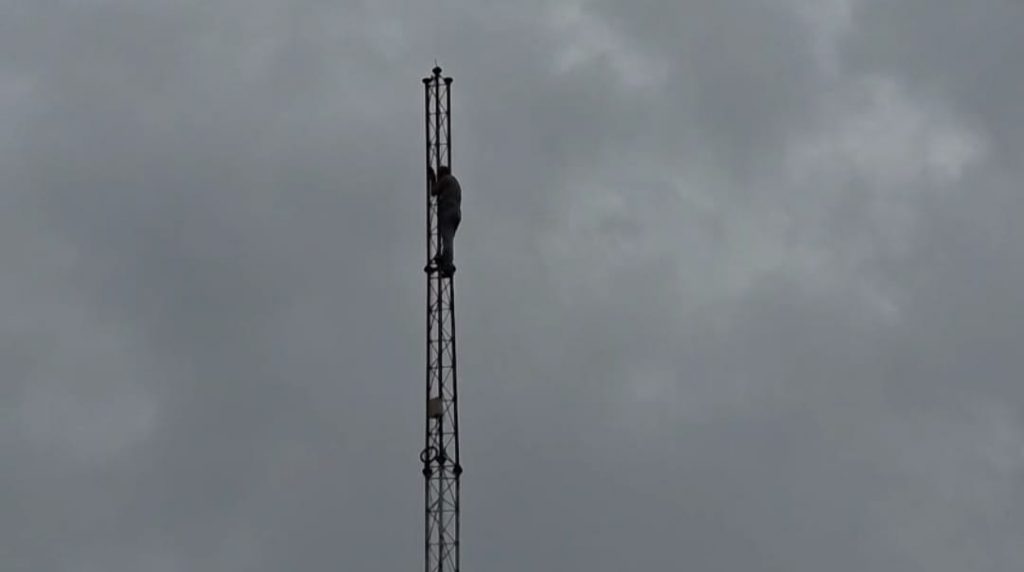 Wagholi Man Scales Tower to Press Demands