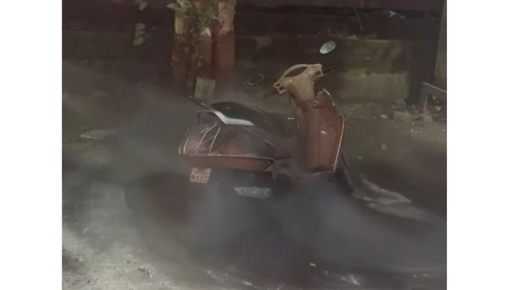 Activa Scooter Catches Fire in Gangadham Phase 1