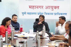 PMRDA Metropolitan Commissioner Dr. Yogesh Mhase chaired a joint review meeting